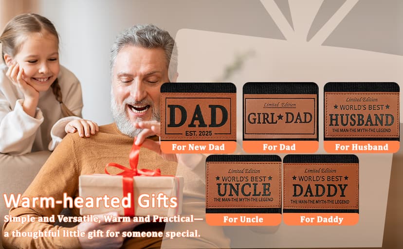 Men Gifts Worlds Best Dad Uncle Husband Leather Beanie Hat from Daughter Niece Christmas Stocking Stuffers Birthday Gifts