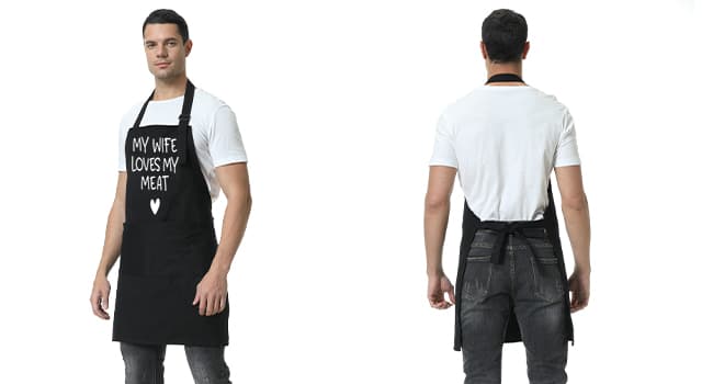 Fairy's Gift Funny Husband Apron, Men's Anniversary Christmas, Cool Birthday Gifts for Him, Husband Gifts from Wife, Manly Presents for Men, Grilling Kitchen Aprons with Pockets for Cooking Hubby Him