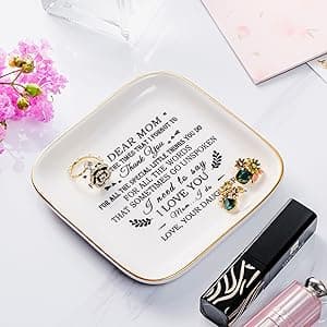 Birthday Gifts for Mom from Daughter Jewelry Dish - Thank You! for all the words that sometimes go unSpoken, I need to say I Love You!" Gifts for Mom Christmas Mothers Day Valentines Thanksgiving