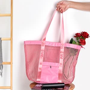 Tainehs Beach Bag - Mesh Tote Bag Beach Vacation Clothes for Women Pool Bag for Travel Pool Family Cruise Essentials 2026