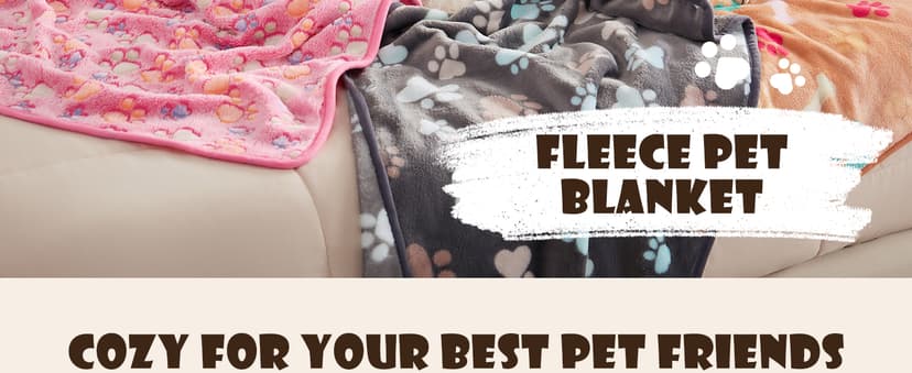 1 Pack 3 Blankets Super Soft Fluffy Premium Fleece Pet Blanket Flannel Throw for Dog Puppy Cat Paw Brown/Pink/White Small(23x16 inch)