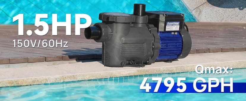 Aquastrong In/Above Ground Pool Pump Dual Speed with Timer High Flow Self Primming Swimming Pool Pump,Black
