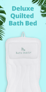 Bath Haven Bath Pillow for Bathtub - Full Body Mat & Cushion Headrest for Women and Men, Luxury Pillows for Neck and Back in Shower Tub or Jacuzzi - Powerful Suction Cups - Spa Accessories (Classic)