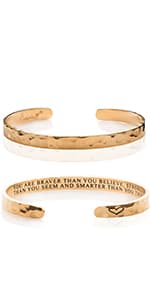 Carviell Bracelets for Women – 100+ Meaningful Engraved Messages – Solid 316L Surgical Stainless Steel Cuff Bracelet – Gift Ready B094NY63KJ