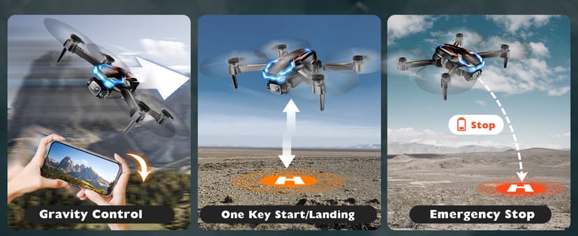 Drone with Camera for Adults, 2K HD FPV Drones with Upgrade Altitude Hold, One-Key Take Off/Landing, Speed Adjustment, Headless Mode, 2 Batteries, Toys Gifts for Teen Boys Girls, Beginner