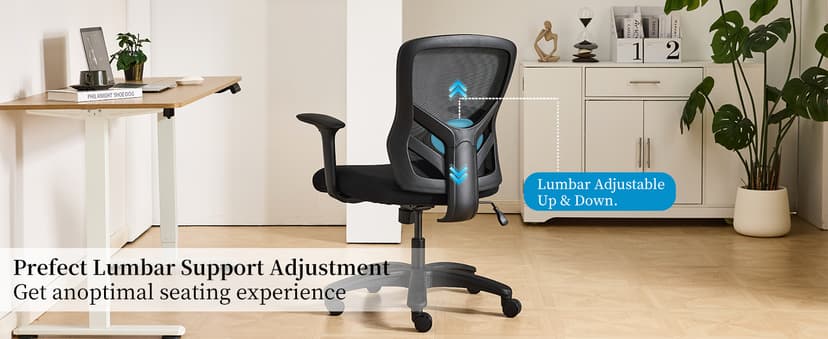 YFO Big and Tall Office Chair 500LBS - Computer Desk Chair with Adjustable Lumbar Support, Heavy Duty Ergonomic Mesh with 360 Rotation 4D Arm and Extra Wide Comfty Seat, Quiet Wheels for Adults, Black