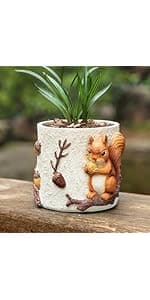 Rocking Chair Smiley Face Planter,Cute Plant Pots for Indoor Outdoor Plants,Succulent Pots with Drainage Hole,Unique Funny Flower Pot for Succulents,Plant Gifts for Mother's Day, Birthday, Christmas B0F59W5CR2