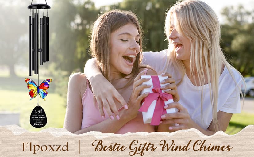 Best Friend Birthday Gifts for Women, Bestie Birthday Gifts for Women, Friendship Gift for Woman, Unique Bestie Gift Ideas for Woman Female Friend BFF, Butterfly Home Decor, Bestie Wind Chimes B0G1X9K44Y