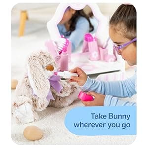 Melissa & Doug Burrow Bunny Stuffed Animal Plushie with Big Feet, Floppy Ears & Fluffy Tail, Adorable Pretend Play Toddler Toys for Girls & Boys 3+