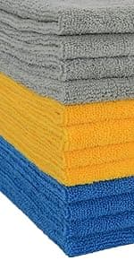 CARCAREZ Microfiber Towels for Cars, Car Drying Wash Detailing Buffing Polishing Towel with Plush Edgeless Microfiber Cloth, 450 GSM 16x16 in. Pack of 6