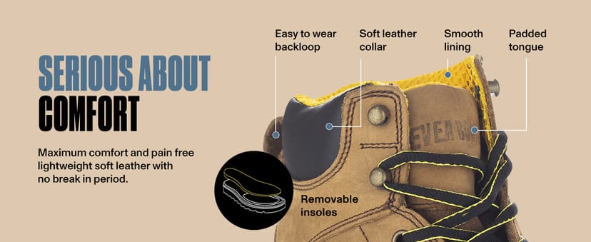 EVER BOOTS EVERBOOTS ULTRA DRY Men's Waterproof Hiking Work Boots, Lightweight Ultility Leather Shoes, Water Proof Tactical Military Outdoor Ankle Mens Boot for Construction, Roofing, Hunting, Winter Trails