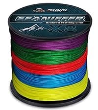 RUNCL 8 Strands Braided Fishing Line - High Visibility Colored Braid Line, Super Strong, Abrasion Resistant, No Stretch, 328yds/546yds/1093yds, 12lb to 100lb for Saltwater or Freshwater Fishing