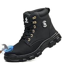 ZBVB Unisex-Adults Steel Toe Chelsea Boots, Men's Industrial Construction Shoes, Waterproof, Lightweight, Comfortable, Non-slip Safety Boots