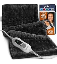 GENIANI Electric Heating Pad for Back Pain & Cramps Relief, Electric Throw, Self Care Gifts for Women, Heating Pad for Neck & Shoulder, Machine Washable Microplush, Auto Shut Off (12"x24", Tabby Gray) B07T85CNX2
