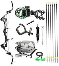 AMEYXGS Archery E8 Compound Bow Set for Adults and Teens RTH Hunting and Target Practice 19”-30” Draw Length,19-70 Lbs Draw Weight,up to IBO 320 fps,Limited Life-time Warranty