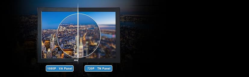 SKitphrati 15.6 Inch Small PC Monitor, FHD VA 1080P Desktop Display with 1920x1080 99% sRGB HDMI VGA Ports, 2 Hole Mounting, LED Monitor for PC, Laptop and Computer, Black