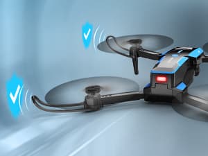 Drone with 1080P Camera - Foldable Remote Control Quadcopter with Gesture Control, 3D Flip, One Key Start, Emergency Stop, 2 Batteries, Easier to use, Toy for Adult Beginners, Black&Blue