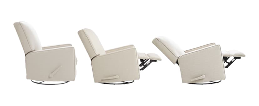 Harkawon Swivel Rocker Recliner Chair, Glider Rocker Recliner, Rocking Chair Nursery, Fabric Chair with High Back, Deep Seat, for Living Room, Bedroom, Beige