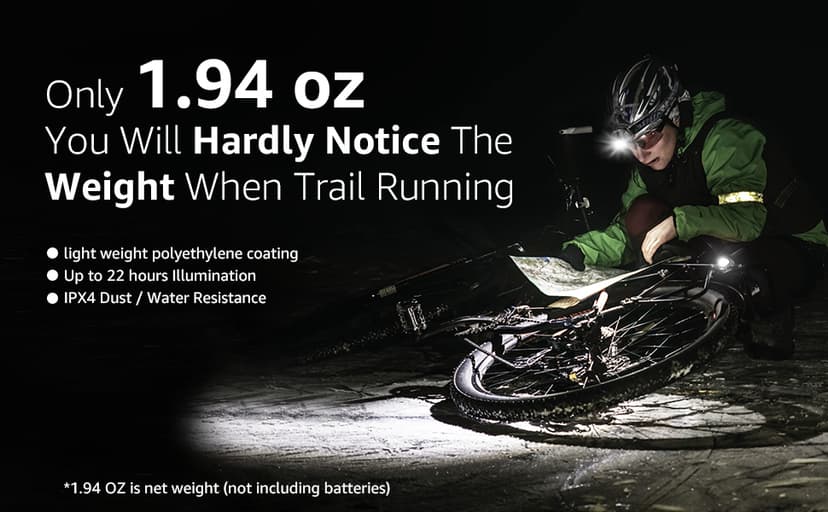 Lepro HeadLamp, 2 Pack Super Bright LED Head lamp with 6 Lighting Modes, Waterproof, Battery Powered LED Lightweight Headlight for Cycling Running Camping for Kids Adults