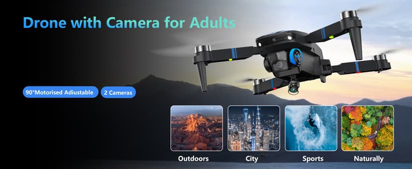 Drone with Camera for Adults LCD Screen FPV Live Video, Professional Brushless Motor 270° Obstacle Avoidance 3D Flips, Foldable RC Mini Quadcopter for Beginners Support 32G SD Card Max Under 250G Gift