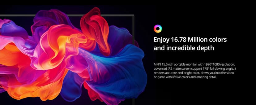 MNN Portable Monitor 15.6inch FHD 1080P USB C HDMI Gaming Ultra-Slim IPS Display w/Smart Cover & Speakers,HDR Plug&Play, External Monitor for Laptop PC Phone Mac (15.6'' 1080P)