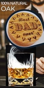 Whiskey Bourbon Smoker Kit 𝗣𝗥𝗘𝗠𝗜𝗨𝗠 Smoky bar Set. Natural American Solid Oak Smoker. A Great Home bar Gift, Easily Make The Legendary Smoked Cocktails and Old fashioneds at Home.