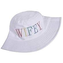Bride Bucket Hat for Bachelorette Party Embroidered Sun Hat Bridal Shower Bride to be Gift White