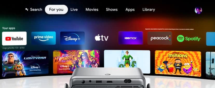 Goodee Viedo Projector With Wifi And Bluetooth, Smart Movie System/ Dolby Audio/ Auto Focus & Keystone Portable Projector, 4k Video Decode & 1080p Native For Home Theater / Outdoor