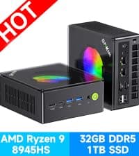GMKtec Gaming PC, K11 AMD Ryzen 9 8945HS(8C/16T, Up to 5.2GHz), 32GB DDR5 RAM 1TB Mini PC Desktop Computer, Oculink, Dual NIC 2.5GbE LAN, HDMI/DisplayPort/USB4*2
