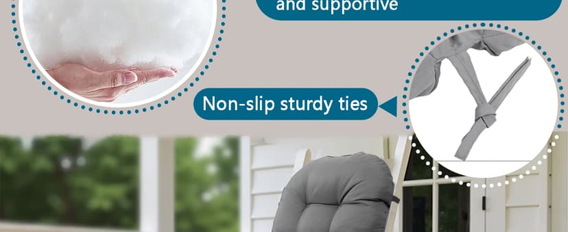 Adirondack Chair Cushion, Thick Indoor/Outdoor Rocking Chair Cushion with High Elasticity PP Cotton Water-Resistant Patio Furniture Cushions High Back Seat Pads for Porch Yard Lawn Chairs 44x19x4