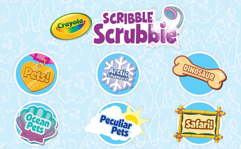 Crayola Scribble Scrubbies Glam Pack (4 Pets), Holiday for Kids, Washable Pet Care Toy, Coloring Animal Craft, Stocking Stuffer Toys for Girls & Boys, 3+