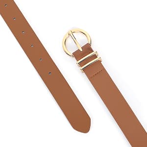 XZQTIVE 3 Pack Women Belts For Jeans Dresses Pants Ladies Leather Waist Belt with Gold Buckle
