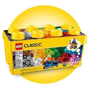 LEGO Classic Medium Creative Brick Box 10696 Building Toy Set - Featuring Storage, Includes Train, Car, and a Tiger Figure, and Playset for Kids, Boys, and Girls Ages 4-99