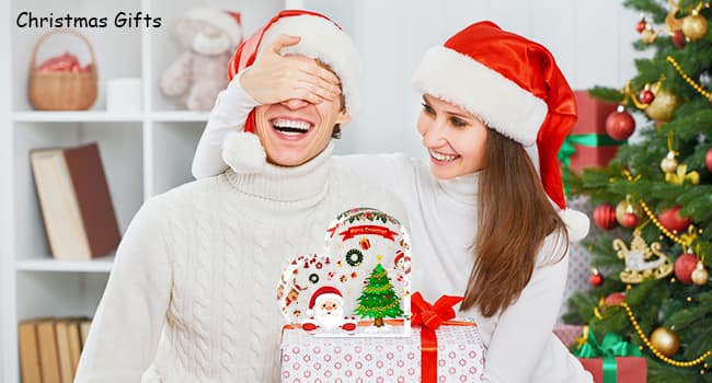 Christmas Decorations Indoor, Christmas Decor for Table, Office Desk, Mantle, Shelf - Acrylic Heart Shaped Gifts for Women/Girls - Holiday Indoor Home Decor