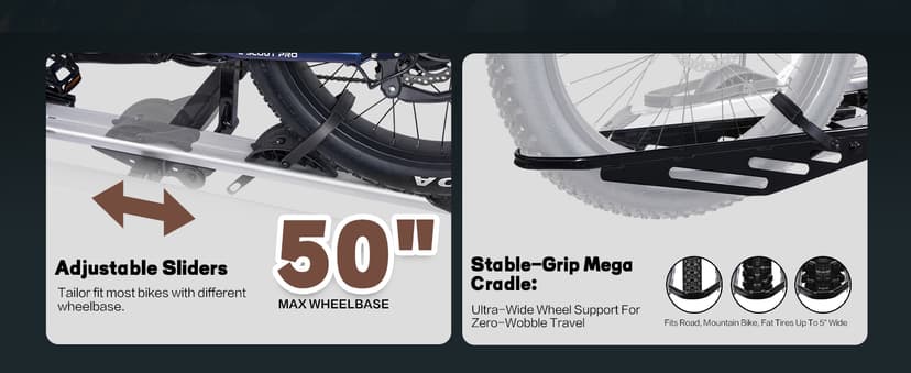 Hitch Mount Single Bike Rack with Ramp for Electric Bike, 100 lbs. Capacity Bike Carrier for Truck, Trailer, RV, SUV