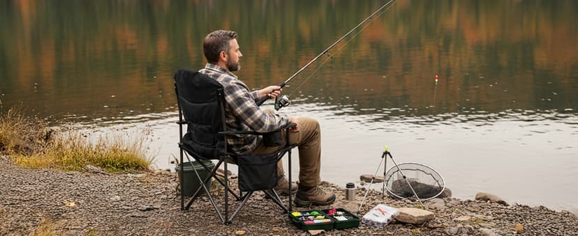 KingCamp Oversized Camping Chair with Adjustable Lumbar Support, 550lbs Heavy Duty Padded Folding Lawn Chair for Adults, Outdoor Armchair with Cooler Bag, Cup Holder & Side Pocket for Fishing, Travel