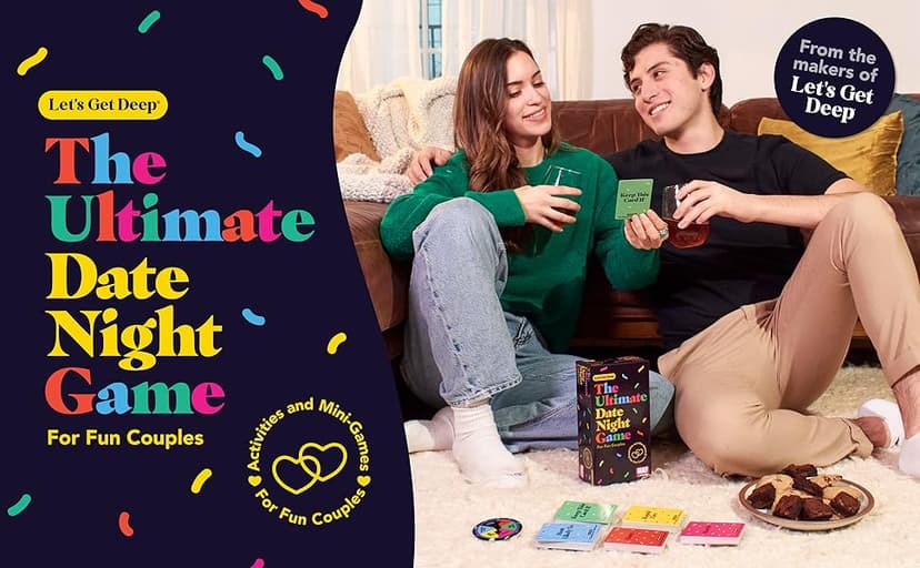 The Ultimate Date Night Game by Relatable, Great for Couples Games and Stay at Home Date Night Ideas, From The Makers of Let's Get Deep Relationship Card Game, Includes 300 Cards & Spinner