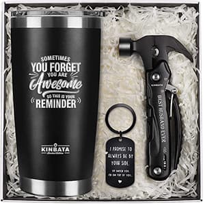 Gifts for Husband from Wife-Best Anniversary Basket Gifts for Men who has everything Fathers Day Funny Birthday Gift Ideas for Him Christmas Unique Romantic Presents Sets, All in One Hammer Multitool