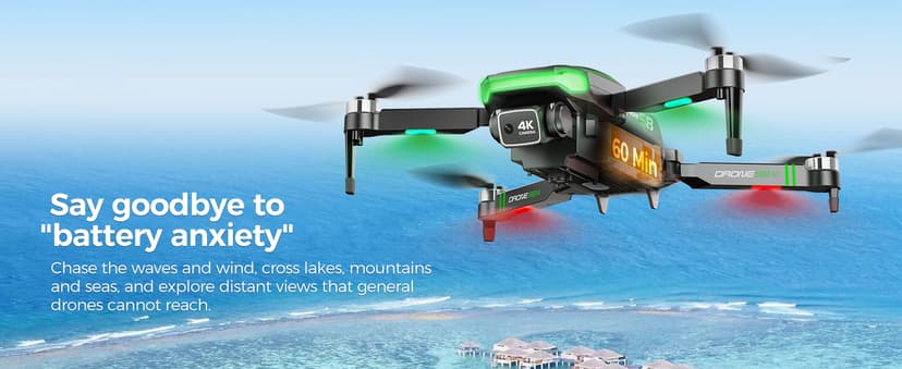 S8 GPS Drones with EIS 4K Camera for Adults kids, 5" Screen on Controller,60 Min Flight Time,Auto Return,Long Range Transmission,Brushless Motor,QuickShots,Foldable and Lightweight Quadcopter with Follow Me,Christmas Toy Birthday Gifts,Under 249g
