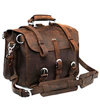 Polare X-Large 18" Full Grain Leather Briefcase For Men Business Travel Case Messenger Bag Fits 17.3" Laptop