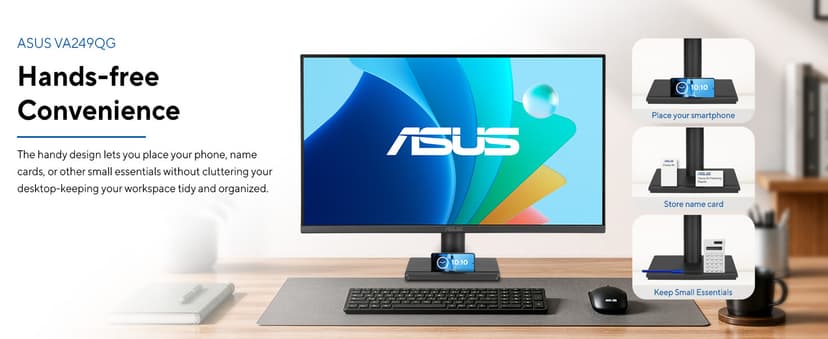 ASUS 24” 1080P Computer Monitor (VA249QG) – IPS, Full HD, 120Hz, 1ms, Adaptive-Sync, 99% sRGB, Speakers, HDMI, DisplayPort, VGA, Low Blue Light, Flicker-Free, VESA Mountable, 3yr Warranty
