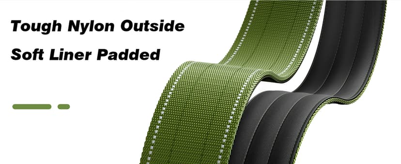 WINGOIN Tactical Dog Collar with AirTag Holder, Heavy Duty Reflective Padded Nylon Collar for Large Dogs, Quick Release Metal Buckle, Dogcollar for Training Walking Hunting, IPX5 Waterproof, Green,L