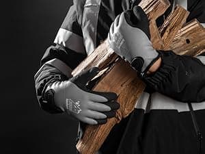 toolant 100% Waterproof Gloves for Men and Women, Winter Work Gloves for Cold Weather, Touchsreen, Thermal Insulated Freezer Gloves, With Grip, Grey, Medium