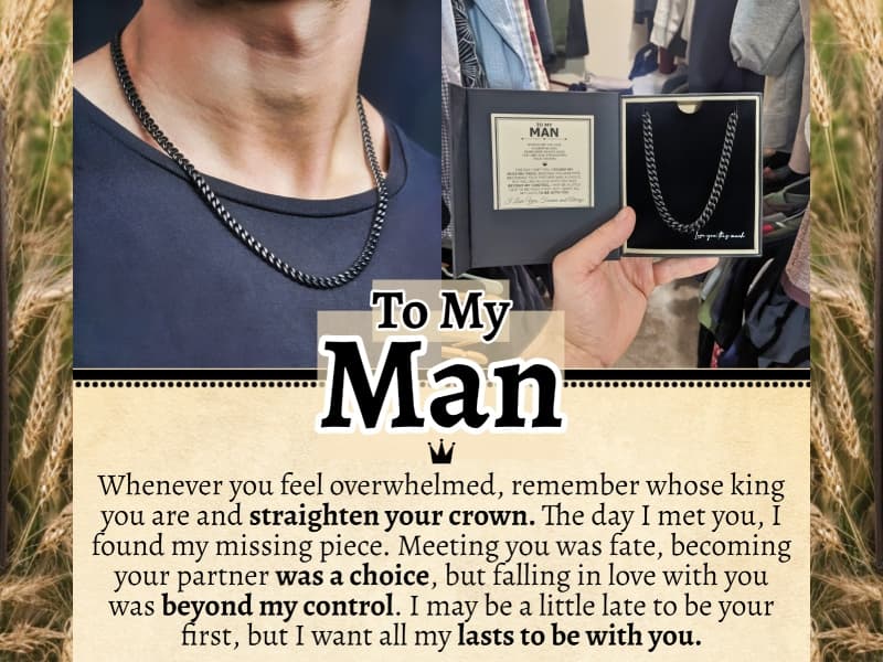 To My Man Steel Cuban Necklace - Meaningful & Romantic Gift