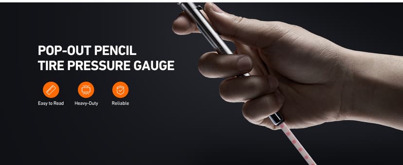 AstroAI Pencil Tire Pressure Gauge 2 Pack 10-75PSI, Calibrated to ANSI B40.1 Grade B (2%), Stainless Steel Body, Metal Made Nozzle 3 Measurements for Cars, Bikes, Vehicles