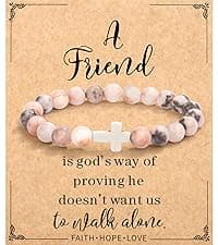 Christian Mothers-Day Gifts for Women, First Communion Confirmation Graduation Gifts Religious Cross Bracelet for Mom/Daughter/Friend/Sister/Grandma/Granddaughter/Godmother/Her, Inspirational Birthday Faith Based Jesus Jewelry