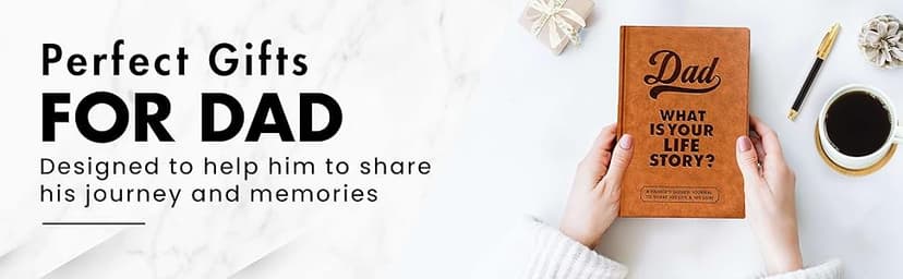 Gifts for Dad from Daughter, Son - Personalized Father's Day Gifts for dad, Husband, Men - Dads Birthday Gift Ideas, Birthday gifts for dads - Dad Story Book to Fill Out, Dads Guided Journal Life Story