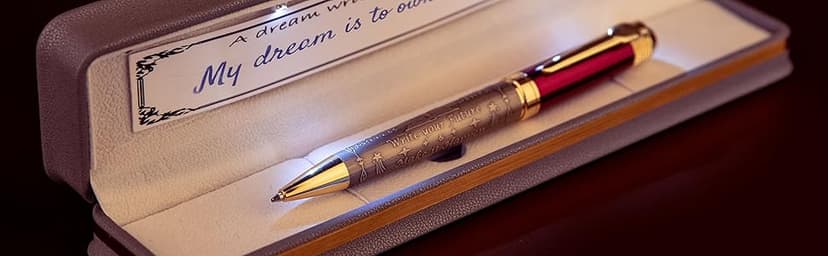 Fancy Pen for Men with Gift Box - Valuable Luxury Pen for Business and Office, Executive Gift for Family & Friends - Special Engraving & Led Decorative Box (BLACK SILVER)