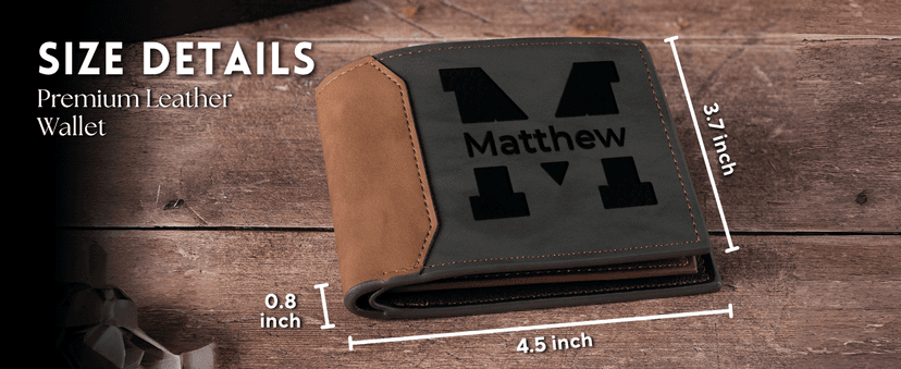 GIFTS TO ENGRAVE Personalized Gifts for Men – Custom Wallets for Men with Name Engraving | Personalized Wallet for Men – Great Fathers Day Wallet Gift for Husband, Dad, or Boyfriend