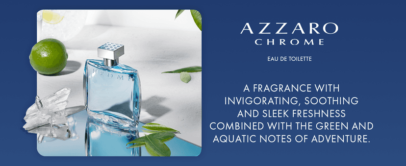 Azzaro Chrome Eau de Toilette - Fresh Aquatic Mens Cologne - Citrus, Woody, Musky Fragrance -Fresh Notes of Bergamot - Everyday Wear - Classic Summer Beach Scent - Luxury Perfumes for Men